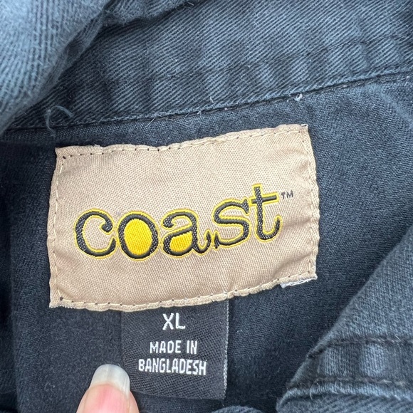 Coast Biker Style Road Warrior Sleeveless Distressed Button Down Black S… - Picture 6 of 6